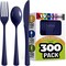 Exquisite Polished Plastic Silverware – 150 Pcs Heavy Duty Cutlery Set – 50 Each of Forks, Knives & Spoons – Disposable Utensil Set for Parties, Events & Catering – Flatware Set by Party Solids